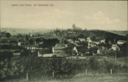 Abbey and Town St. Meinrad, IN Postcard Postcard Postcard