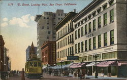 D. Street Looking West Postcard