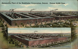 Automobile Plant of the Studebaker Corporation Detroit, MI Postcard Postcard Postcard