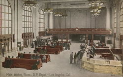 S. P. Depot - Main Waiting Room Postcard