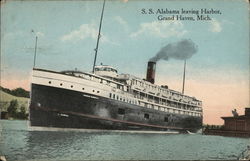 S. S. Alabama Leaving Harbor Postcard