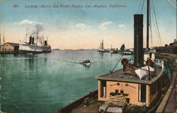 Looking across San Pedro Harbor Postcard