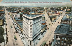 Panorama of Oakland - First National Bank Building in foreground California Postcard Postcard Postcard