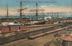 Shipping Scene at Long Wharf Postcard