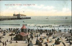 Beach and Sun Pavilion Long Beach, CA Postcard Postcard Postcard