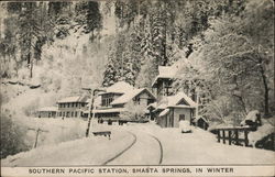 Southern Pacific Station in Winter Postcard