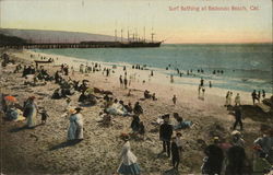 Surf Bathing at Redondo Beach California Postcard Postcard Postcard