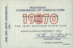 Michigan Commission of Agriculture, 1970 - The 121st Michigan State Fair Ephemera