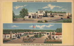 Grande Vista Restaurant, Fountains and West Side Courts Postcard