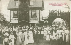 Israelite Colony View - Large Group Near Ice Cream Facility Postcard