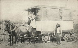 House of David - Eden Springs, Horse-Drawn Caravan Postcard