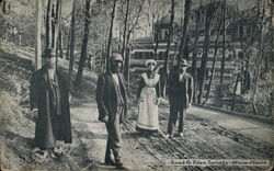 Road to Eden Springs, Four People Standing Near Trees Benton Harbor, MI Postcard Postcard Postcard