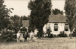 Men Standing by Buildings Star of David Benton Harbor, MI Postcard Postcard Postcard