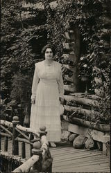 Mary Purnell Standing on a Bridge Postcard