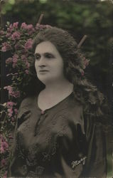 Mary Purnell Near Purple Flowers House of David Postcard Postcard Postcard