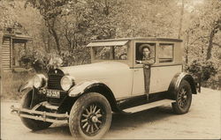 Man in Light-Colored Automobile, HoD Pennant Benton Harbor, MI House of David Postcard Postcard Postcard