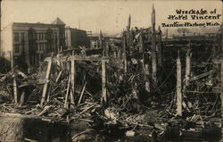 Wreckage of Hotel Vincent Benton Harbor, MI Postcard Postcard Postcard