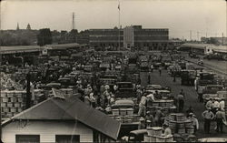 Wide View of Outdoor Marketplace Postcard