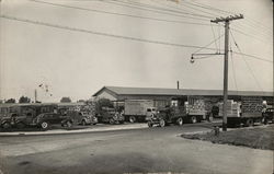 Trucks In a Parking Lot Postcard