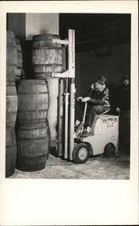 Man on a Forklift Postcard