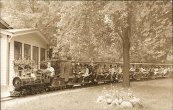 Miniature Train with Passengers Postcard