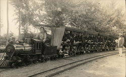 Miniature Train with Baseball Players as Passengers Benton Harbor, MI Postcard Postcard Postcard