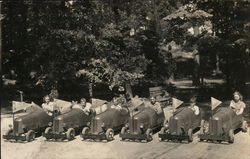 Six Children in Midget Cars, Go-Karts Benton Harbor, MI House of David Postcard Postcard Postcard