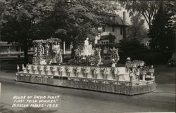 Woman Atop House of David Float, "First Prize Winner" Blossom Parade - 1925 Benton Harbor, MI Postcard Postcard Postcard