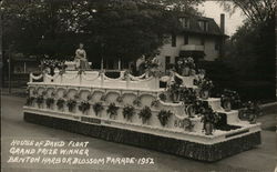 Woman Atop House of David Float, Grand Prize Winner - Benton Harbor Blossom Parade - 1952 Michigan Postcard Postcard Postcard