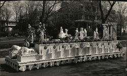 A Woman on a Parade Float Benton Harbor, MI Postcard Postcard Postcard