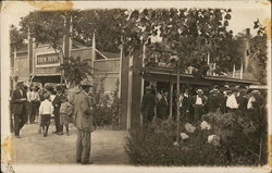 People, Mostly Men, Milling About Near Eden Depot Benton Harbor, MI Postcard Postcard Postcard