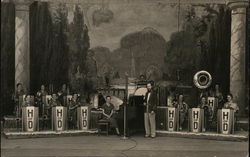 Bandstand with Backdrop and Musicians House of David Postcard Postcard Postcard