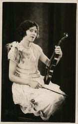 Woman Holding a Violin House of David Postcard Postcard Postcard