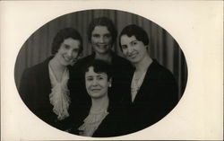 Four Women Smiling, Pictured in an Oval View Benton Harbor, MI House of David Postcard Postcard Postcard