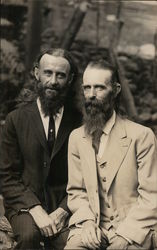 Two Men in Suits, Seated Benton Harbor, MI House of David Postcard Postcard Postcard