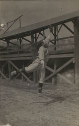 Baseball Player in Action, Mitt Extended Upward Postcard