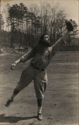 Baseball Player in Action, Mitt Extended Upward Postcard