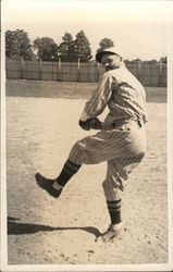 Baseball Player in Uniform Preparing to Throw Ball Benton Harbor, MI Postcard Postcard Postcard