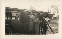 Five Men Standing Next to Car with Camera Tripod Atlanta, GA Baseball Postcard Postcard Postcard