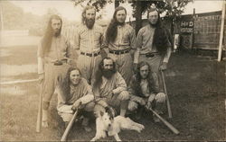 Baseball Players & Dog Postcard