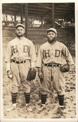 Two Baseball Players Benton Harbor, MI Postcard Postcard Postcard