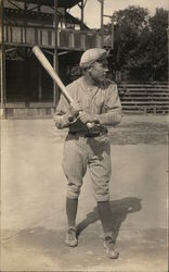 Player in Uniform Baseball Bat Benton Harbor, MI Postcard Postcard Postcard