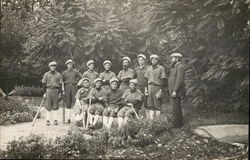 Uniformed Baseball Team, Some Holding Bats Postcard Postcard Postcard