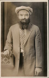 Bearded Man Wearing Hat, One Hand on Podium Benton Harbor, MI House of David Postcard Postcard Postcard