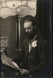 A Man Reading a Newspaper House of David Postcard Postcard Postcard