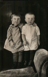 Two Little Kids Standing on a Chair Benton Harbor, MI House of David Postcard Postcard Postcard