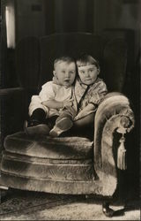 Brothers on Chair Benton Harbor, MI House of David Postcard Postcard Postcard