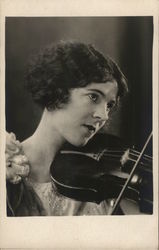 Woman with Short, Dark Hair Playing Violin House of David Postcard Postcard Postcard