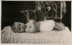 Baby in Diaper On Blanket Benton Harbor, MI House of David Postcard Postcard Postcard