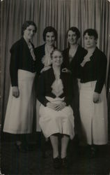 Four Women Standing Around One Woman in a Chair House of David Postcard Postcard Postcard